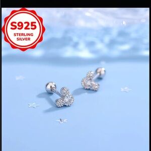 Sterling Silver Mickey Mouse Earrings. New.